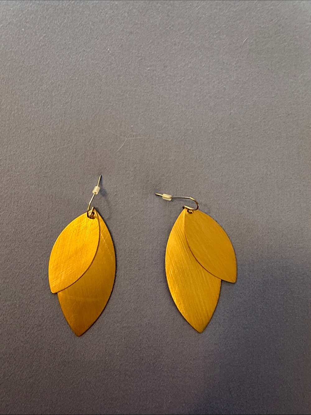 Gold Layered Leaf Drop Earrings for Women